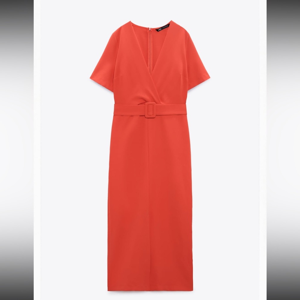 Zara Belted Sheath Dress M